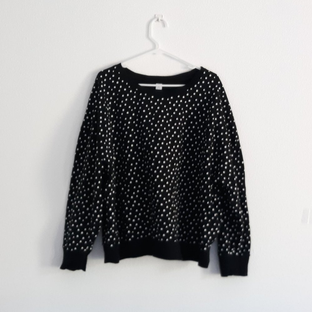 Old Navy Women's Size XXL Black & White Polka Dot